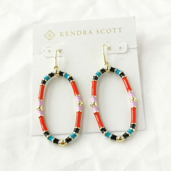 Kendra Scott Essie Orchid Mix Gold Earrings - Picture 1 of 3
